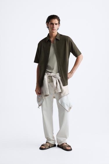 TEXTURED SHIRT - Green by Zara - Image 0