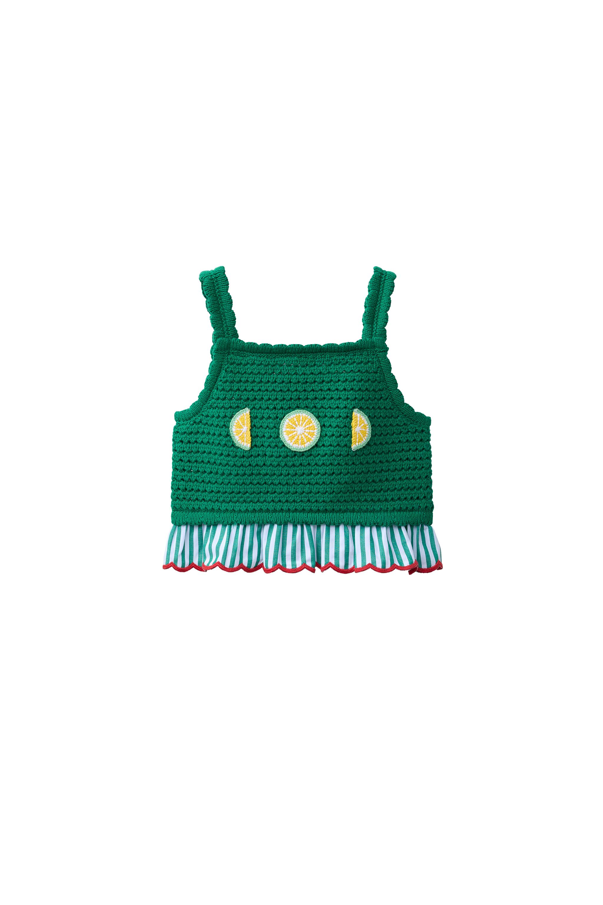 CASA LAWA X ZARA KIDS CROCHET KNIT TOP - Green | ZARA United Kingdom