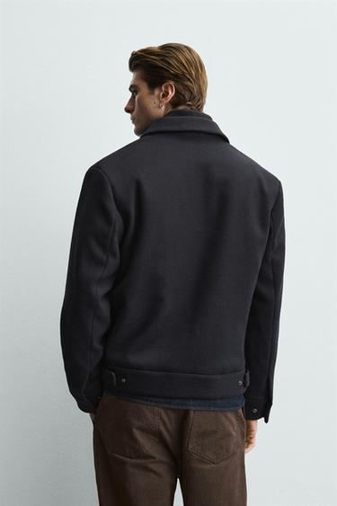 BLOUSON À COL EN MAILLE AMOVIBLE - Bleu marine de Zara - Image 2