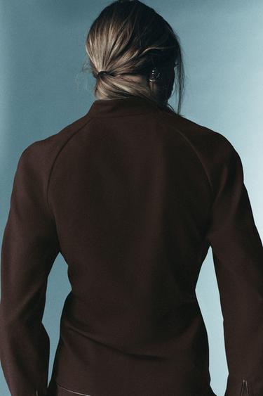 CHEMISE DRAPÉE PLUMES LIMITED EDITION - Marron foncé de Zara - Image 5