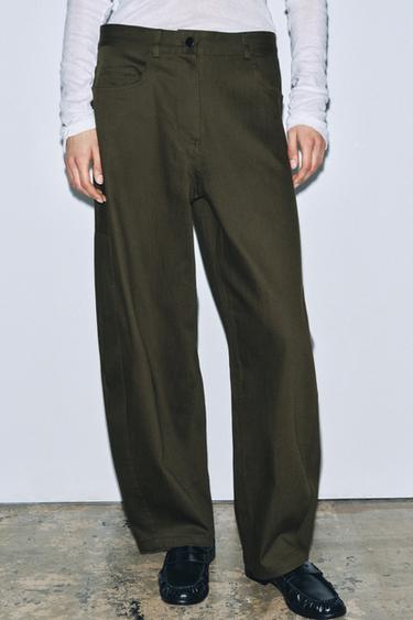 PANTALÓN BALLOON ZW COLLECTION - Verde oscuro de Zara