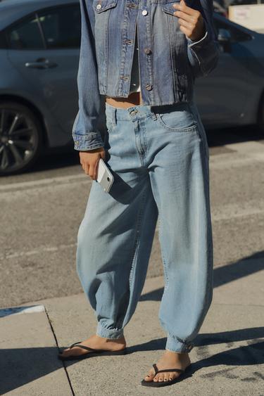JEANS TRF BALLOON TIRO MEDIO - Azul claro de Zara