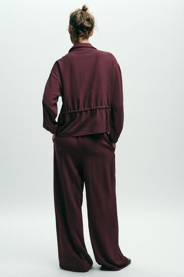 WIDE-LEG SEAM TROUSERS - Burgundy by Zara - Image 2