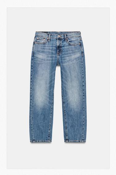Z1975 CROPPED MID-WAIST JEANS - Blue by Zara