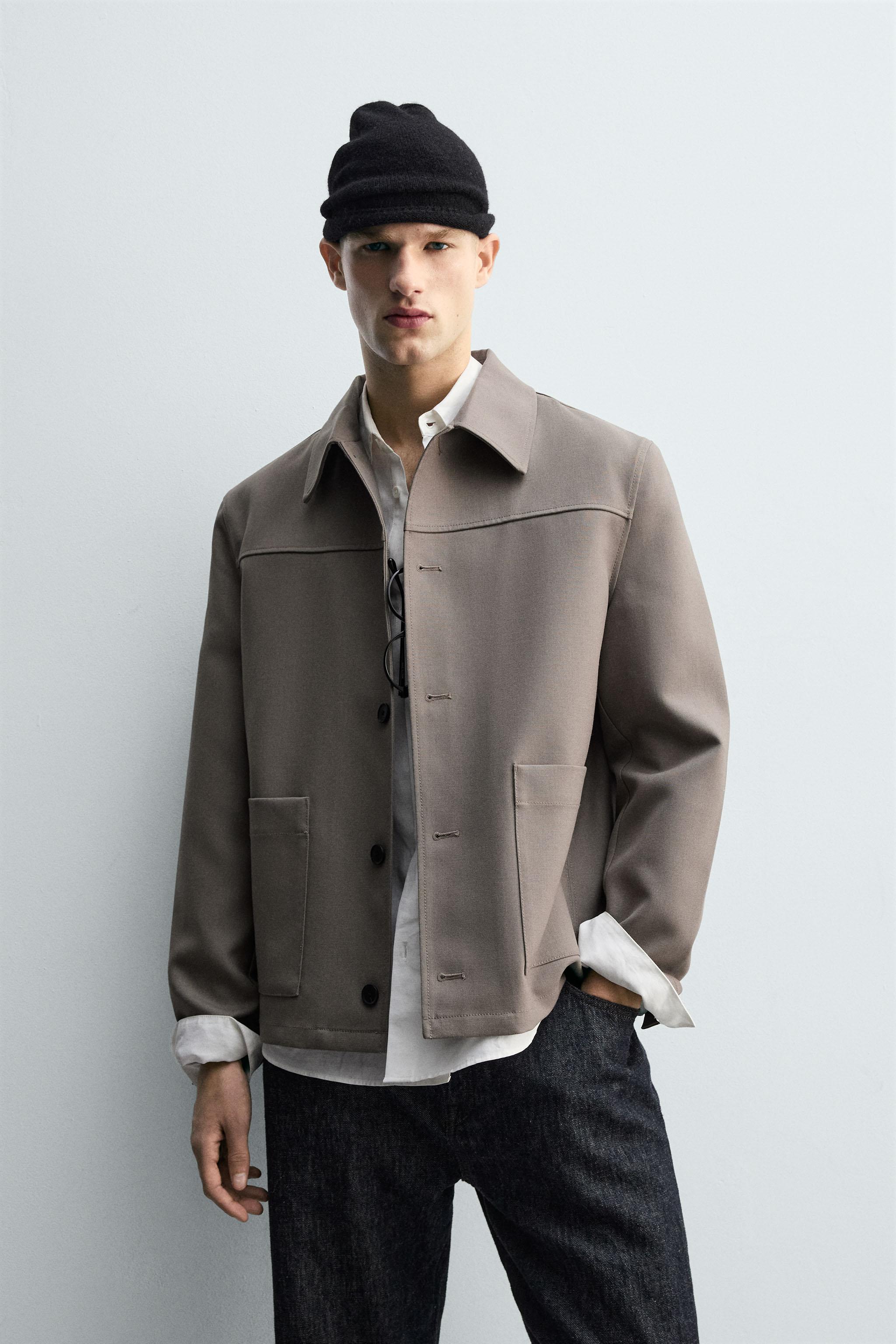 RELAXED FIT POCKET OVERSHIRT - Mink | ZARA United States