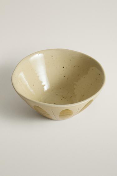EARTHENWARE BOWL WITH OVALS — Green 2