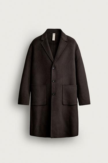 WOOL-BLEND DOUBLE-FACED COAT — Brown 1