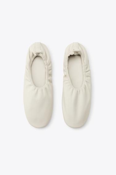 100% LEATHER LIMITED EDITION PUMPS - Oyster-white by Zara