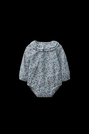 Zara PAISLEY FLORAL BODYSUIT - Bluish - Image 0