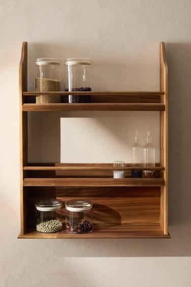 WOODEN SHELVING UNIT / SPICE RACK - Light beige by Zara - Image 5