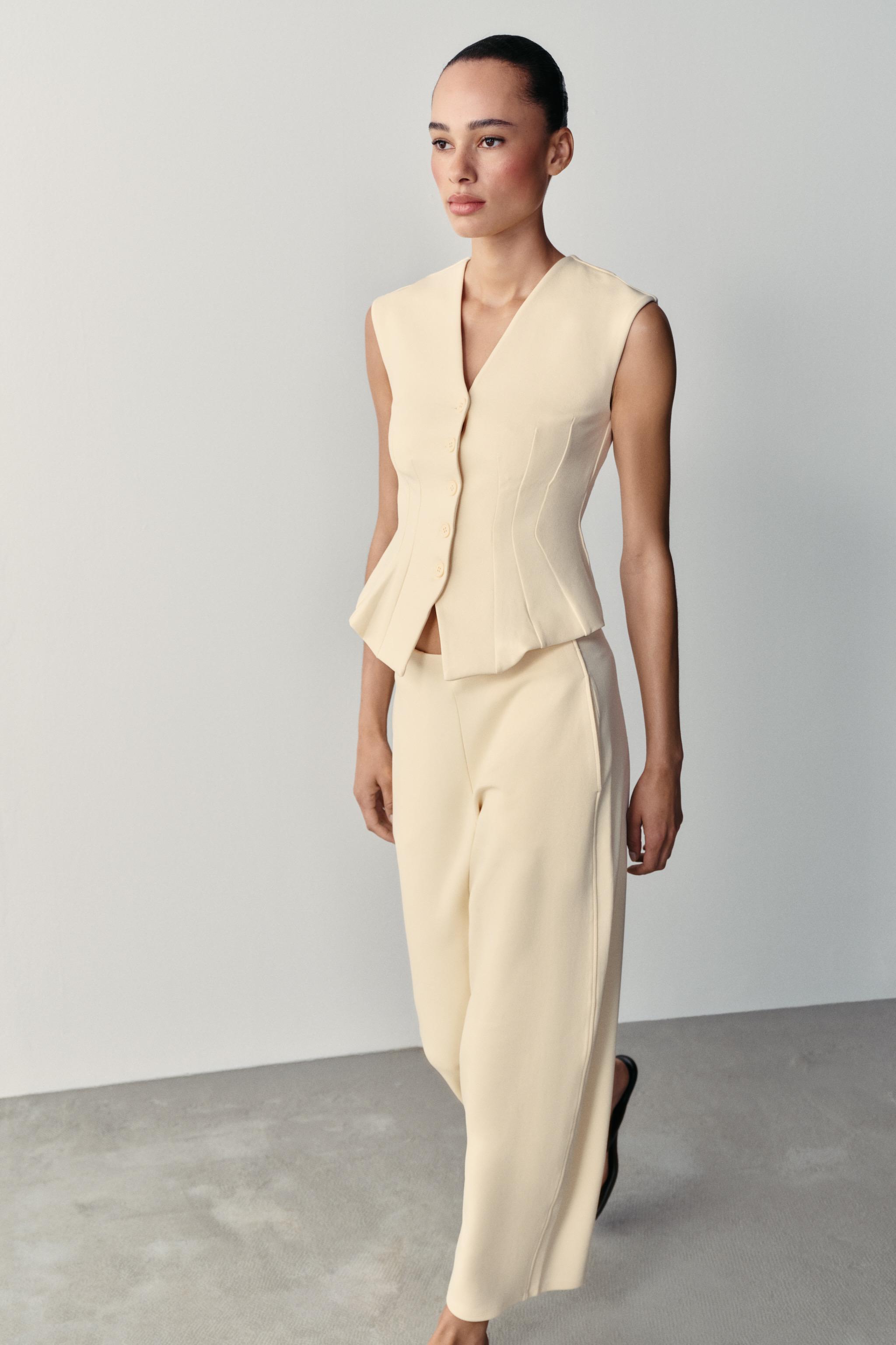 Zara INTERLOCK BALON PANTOLON görsel 4