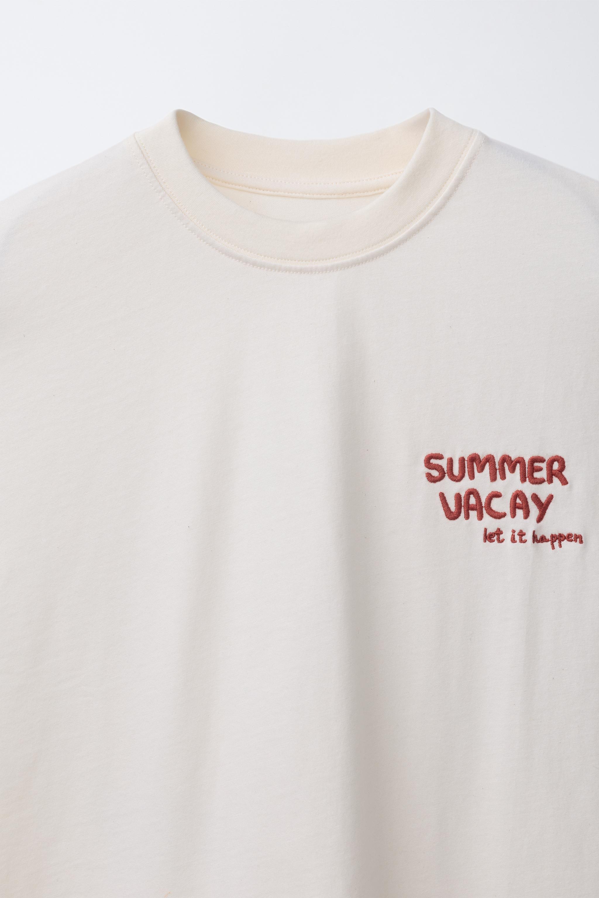 Детские футболки Zara EMBROIDERED AND PRINTED T-SHIRT — фото 4