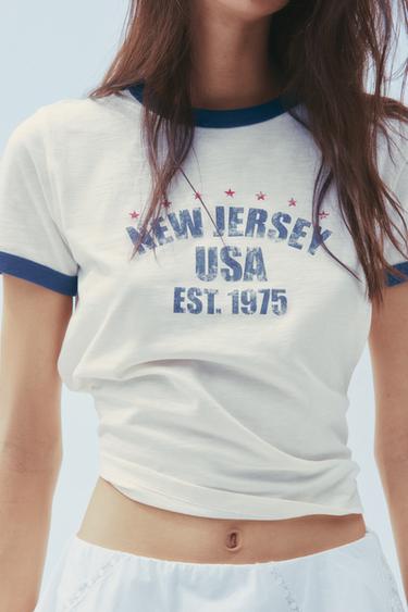 FLAME TEXT T-SHIRT - Oyster-white by Zara