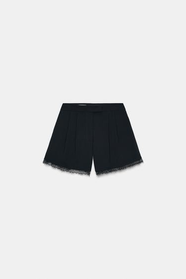 SHORT À DENTELLE - Noir de Zara - Image 5