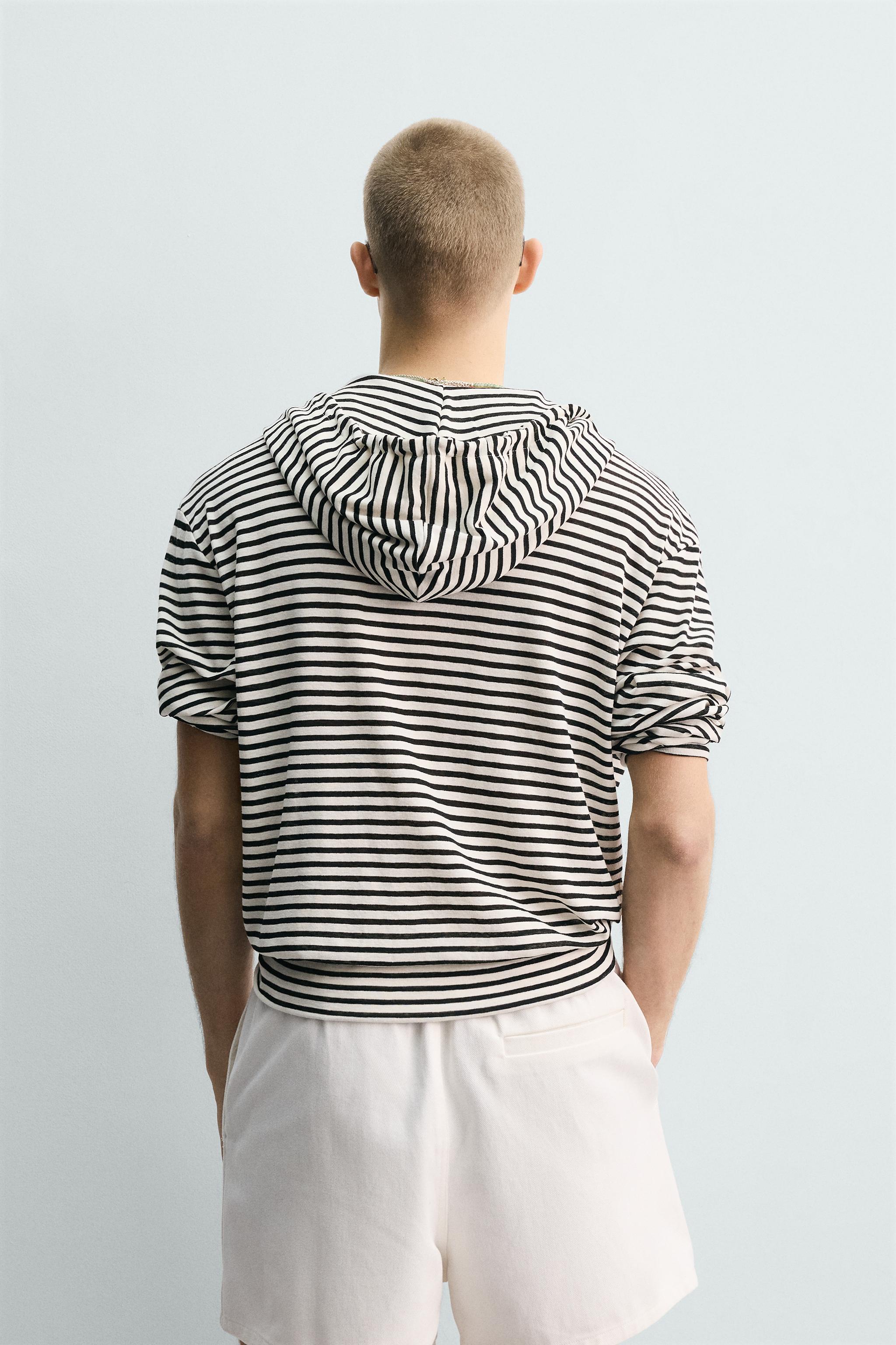 STRIPED JACQUARD ZIP HOODIE