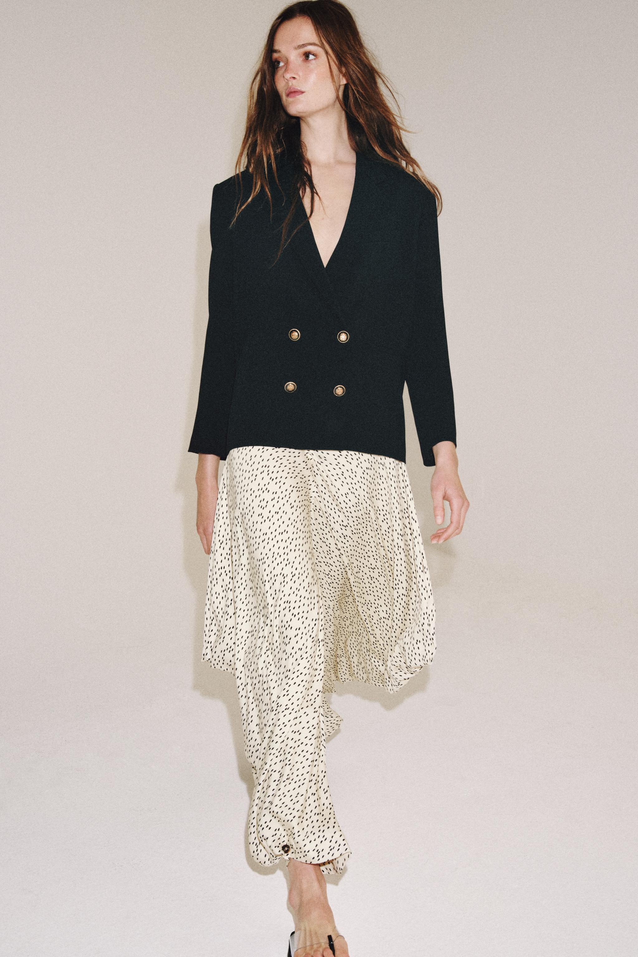ボタン留めストレートブレザーZW COLLECTION - ブラック | ZARA Japan