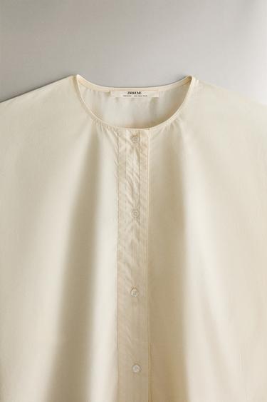 OPENWORK COTTON SHIRT - Ecru by Zara - Image 1
