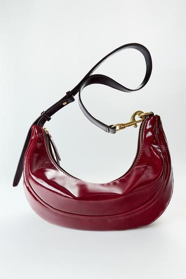 Zara OVAL SHOULDER BAG - Red