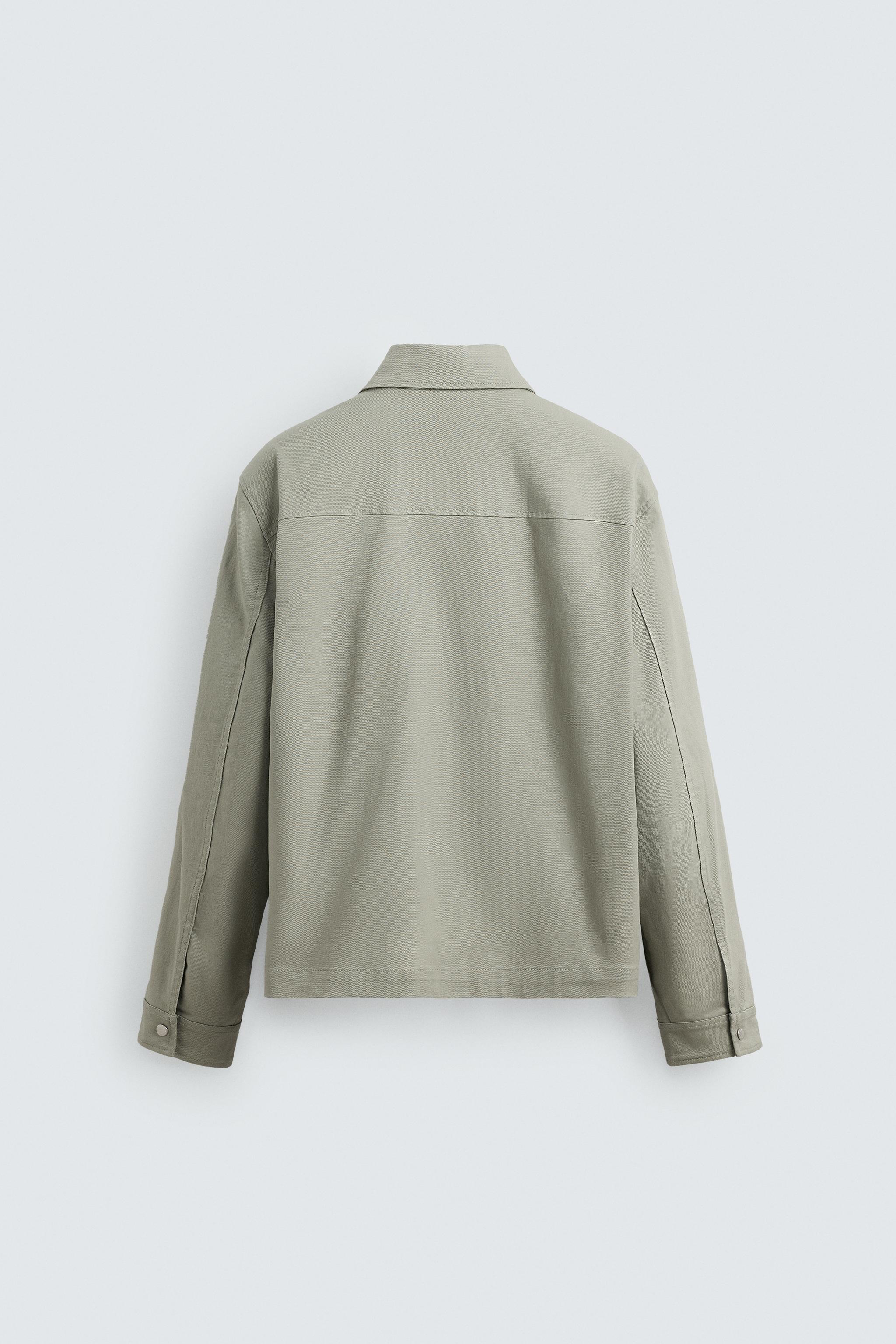 ★ZARA★ RELAXED FIT ZIP-UP OVERSHIRT RELAXED FIT OVERSHIRT - Blue | ZARA United States