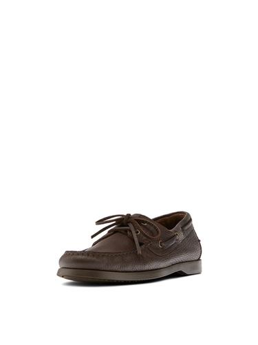Zara Tumbled leather boat shoe - Brown