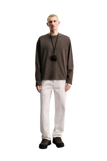 MEDIUM WEIGHT ORIGINS LONG SLEEVE T-SHIRT - Brown by Zara