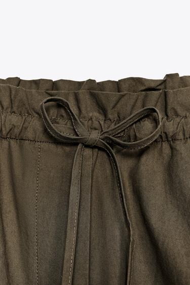ZW COLLECTION COTTON SHORTS - Khaki by Zara - Image 5