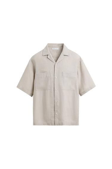 CAMISA 100% LINO - Beige de Zara