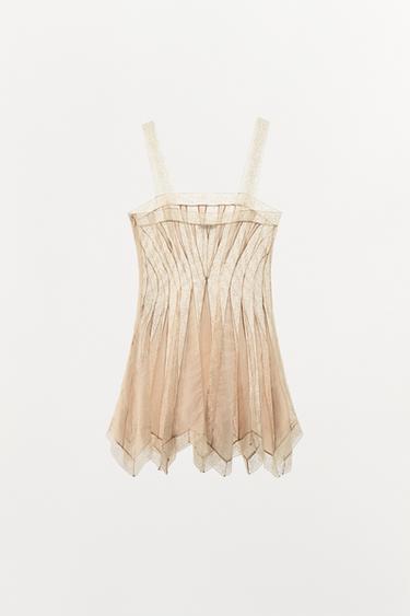 ROBE DENTELLE VOLANTS - Rose de Zara - Image 4