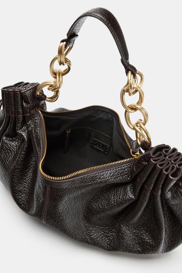 SAC PORTÉ ÉPAULE FRONCÉ - Marron de Zara - Image 5