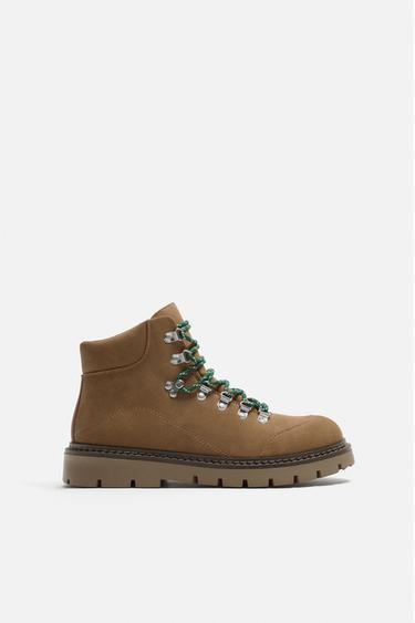 LACE-UP BOOTS - Camel Brown by Zara