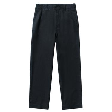100% LINEN STRAIGHT-LEG TROUSERS - Dark navy by Zara
