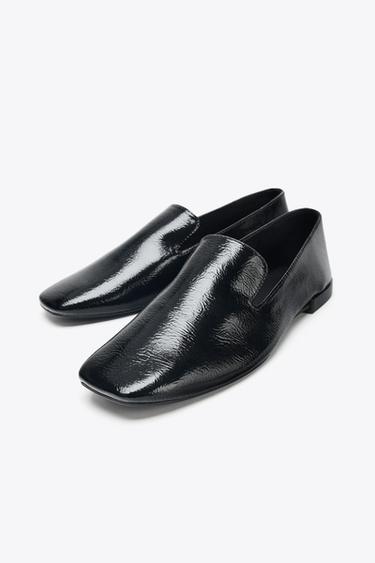 PATENT-EFFECT LOAFERS - Black by Zara - Image 2