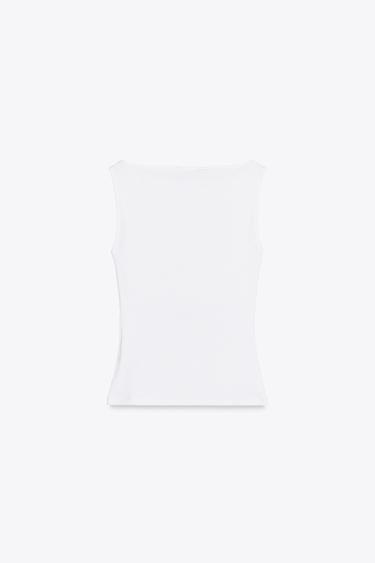 RIBBED TOP - White by Zara - Image 3