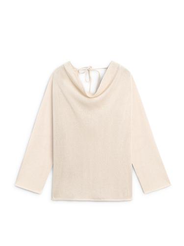 Jersey punto lazos espalda 100% algodón - Beige claro de Zara