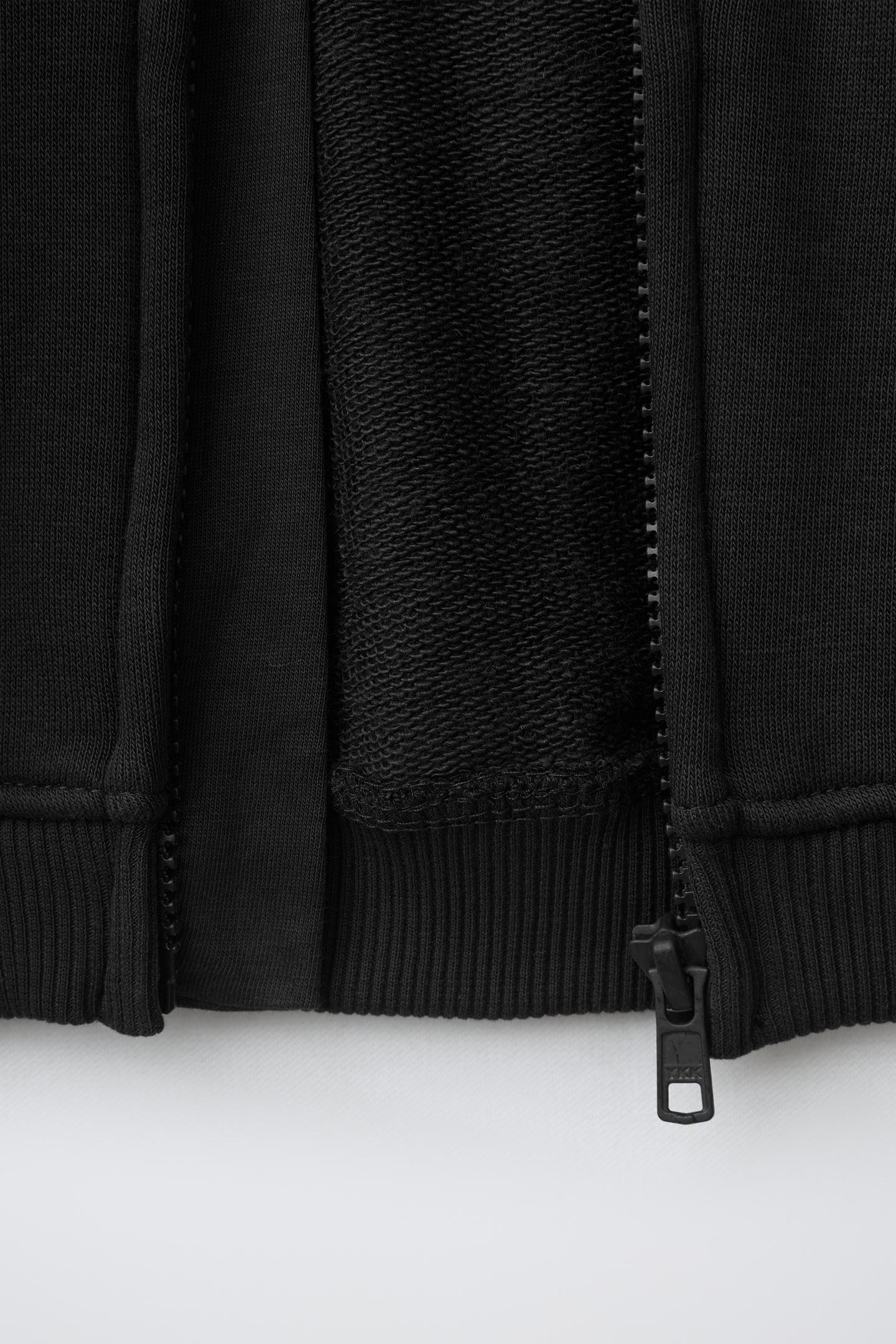 Детский свитшот Zara Hooded Zip, цвет: Чёрный — фото 4