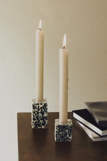 SPOTTED TEALIGHT HOLDER - Black by Zara