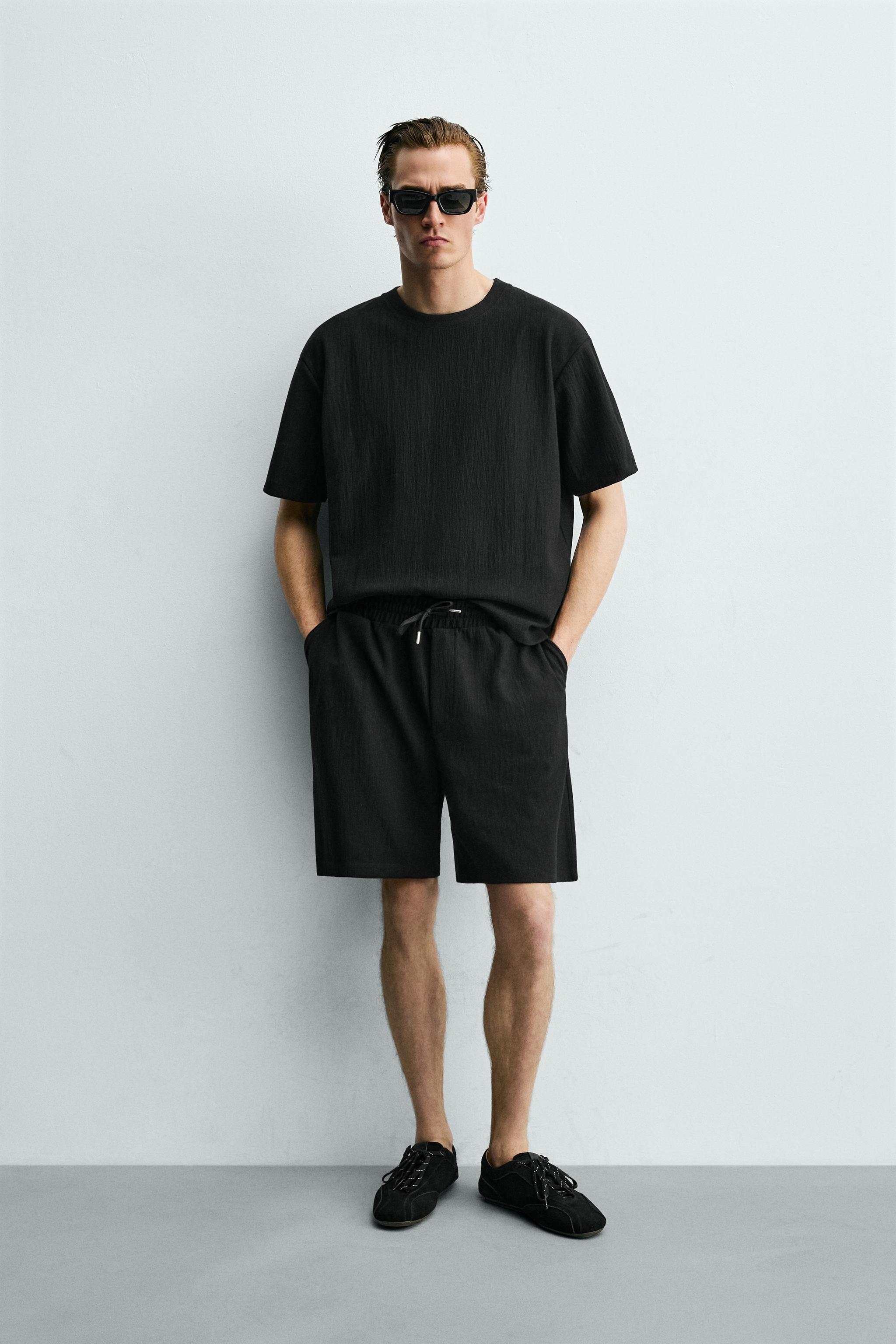 Мужские футболки Zara RELAXED FIT TEXTURED T-SHIRT