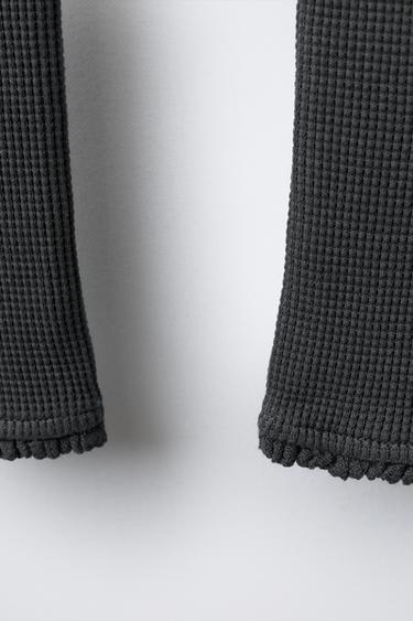 SWEATSHIRT AND WAFFLE LEGGINGS SET WITH BOWS - Anthracite grey by Zara - Image 5