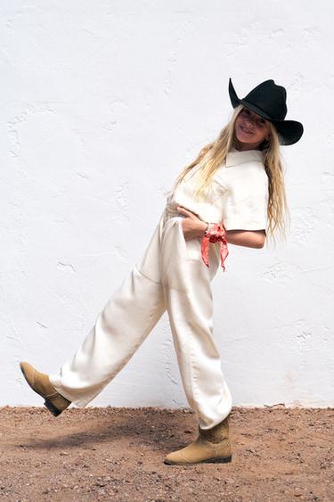 FLOWING LONG JUMPSUIT - Beige by Zara