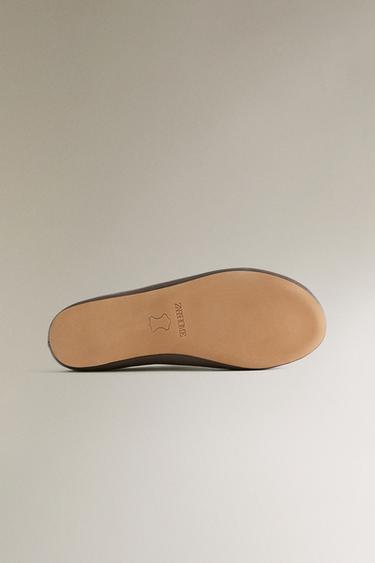 LEATHER BABOUCHE SLIPPERS - Brown by Zara - Image 5
