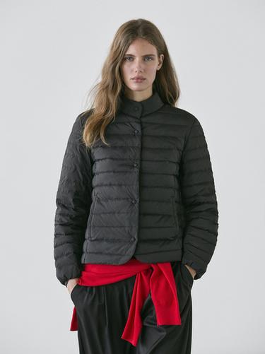 Zara Quilted down feather jacket - Black