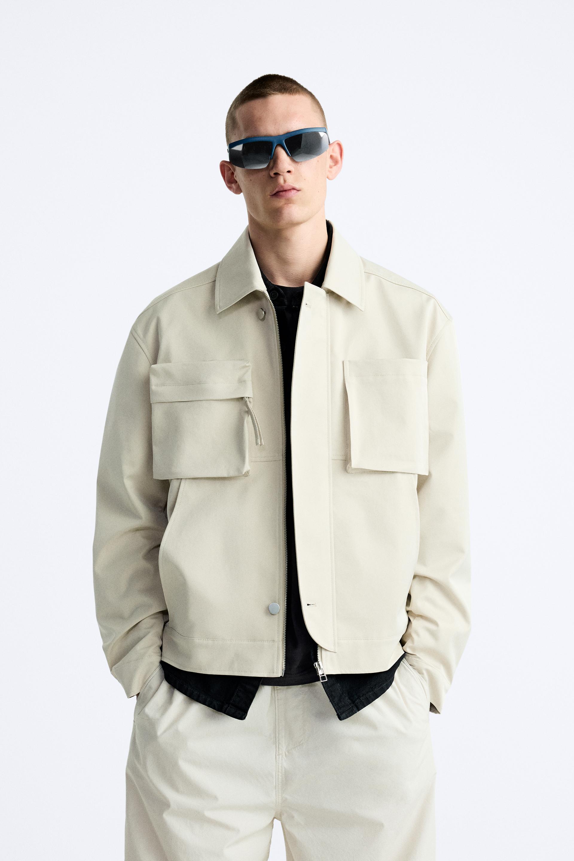 RIB COLLAR JACKET - Ecru