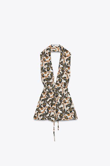 PRINTED HALTER TOP - Multicoloured by Zara - Image 3
