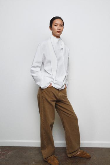 HEAVY COTTON BOW T-SHIRT - White by Zara - Image 3