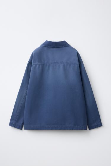 WASHED EFFECT OVERSHIRT — Blue 2