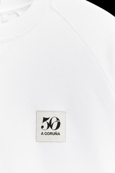 Zara 50TH ANNIVERSARY PATCH CREW NECK SWEATSHIRT - White