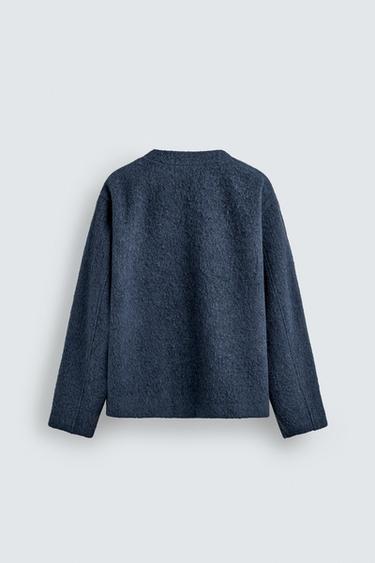 CARDIGAN AVEC TEXTURE DE LAINE - Bleu moyen de Zara - Image 6