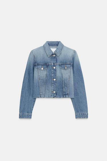 TRFショルダーパッドデニムジャケットブルーZaraのTRFショルダーパッドデニムジャケット - ブルー