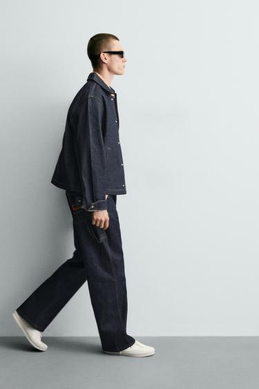 EMBROIDERED LOOSE FIT JEANS - Indigo by Zara - Image 7