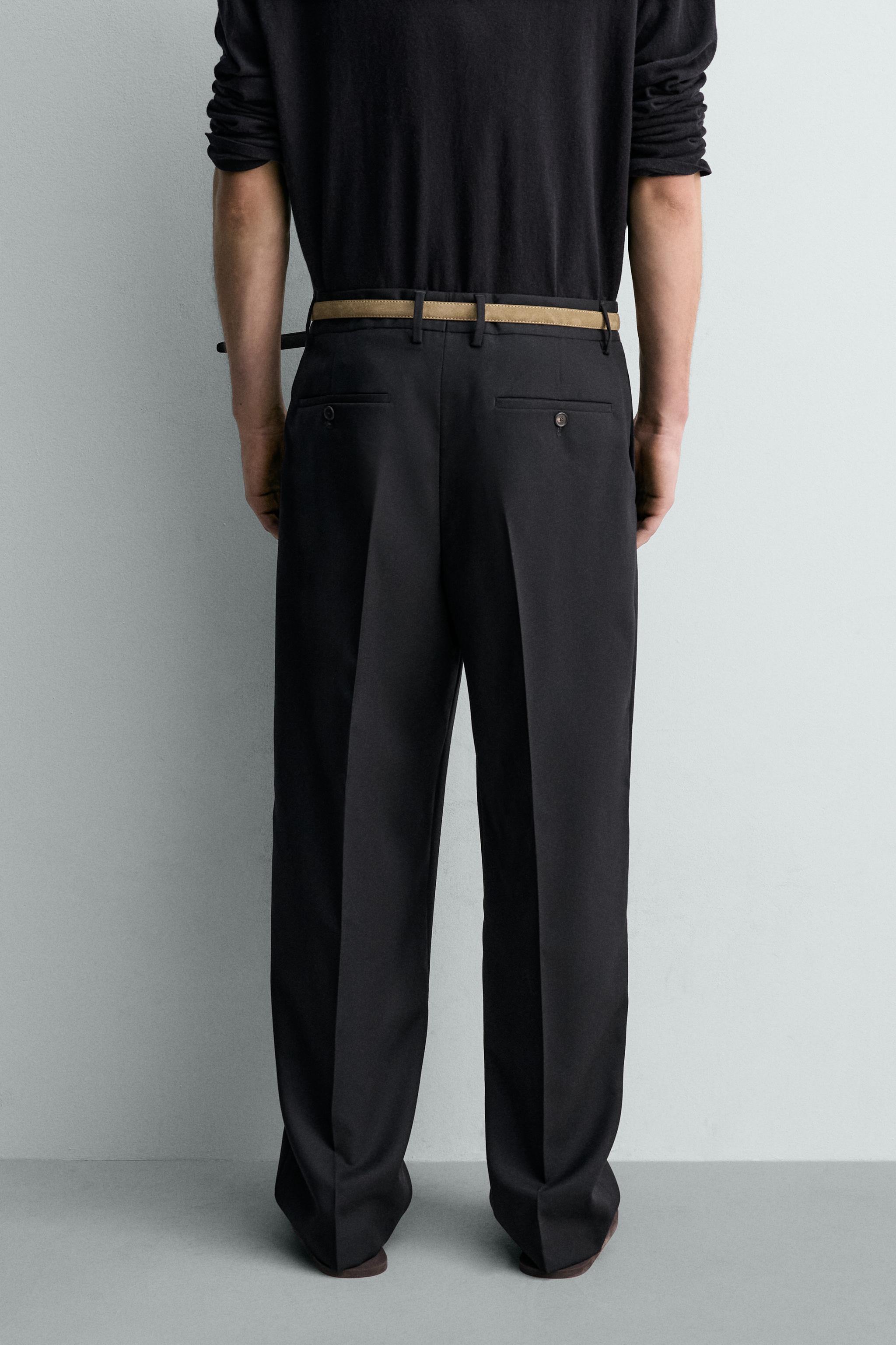 100% WOOL STRAIGHT FIT PANTS